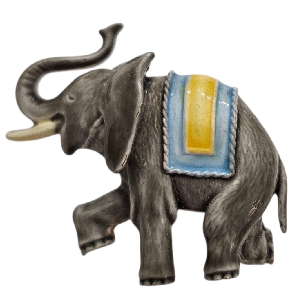 Original By Robert Elephant Brooch Enamel Pin Signed